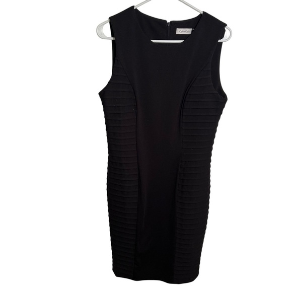 Calvin Klein Sleeveless Sheath Dress Black Textured 10 - Picture 1 of 10